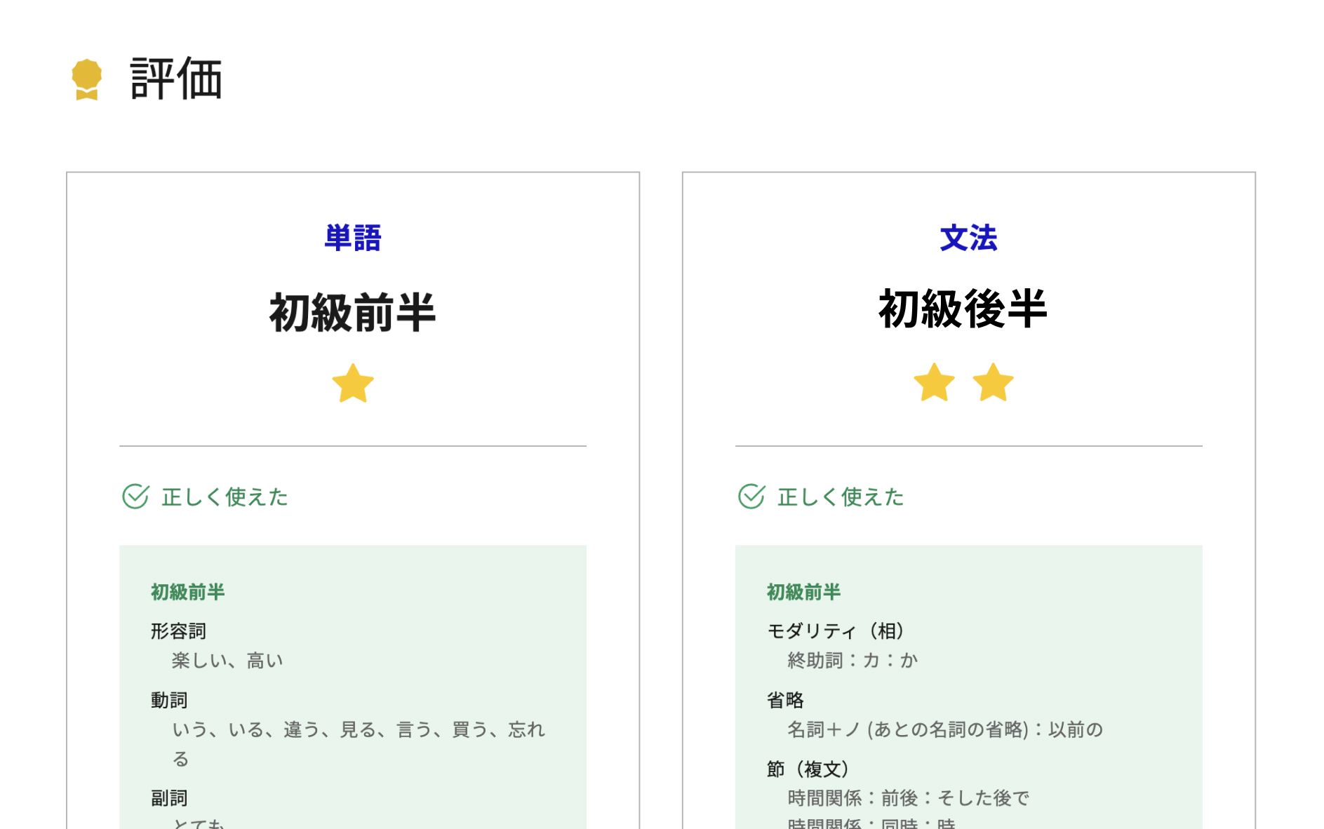 評価のイメージ